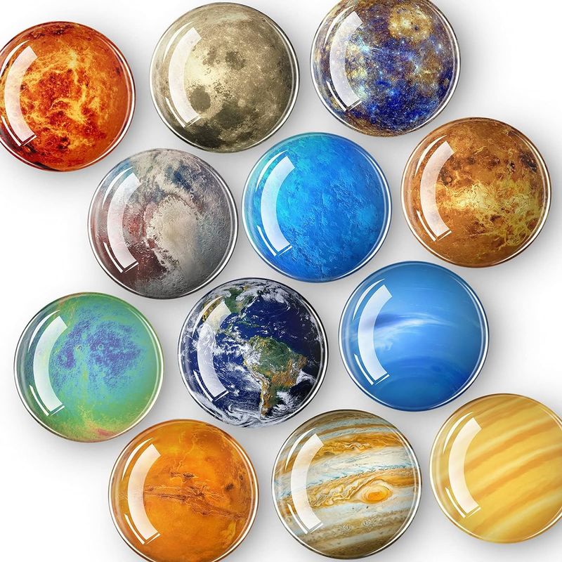 12PCS শক্তিশালী গ্রহ গ্লাস ফ্রিজ চৌম্বক জন্য ব্ল্যাকবোর্ড শিক্ষা প্রসাধন
