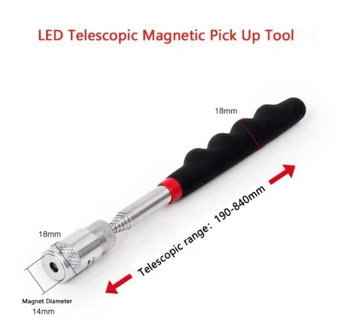 LED আলো এবং শক্তিশালী চুম্বক কাস্টমাইজড সঙ্গে দীর্ঘ পরিসীমা চৌম্বকীয় টেলিস্কোপিক পিক আপ টুল