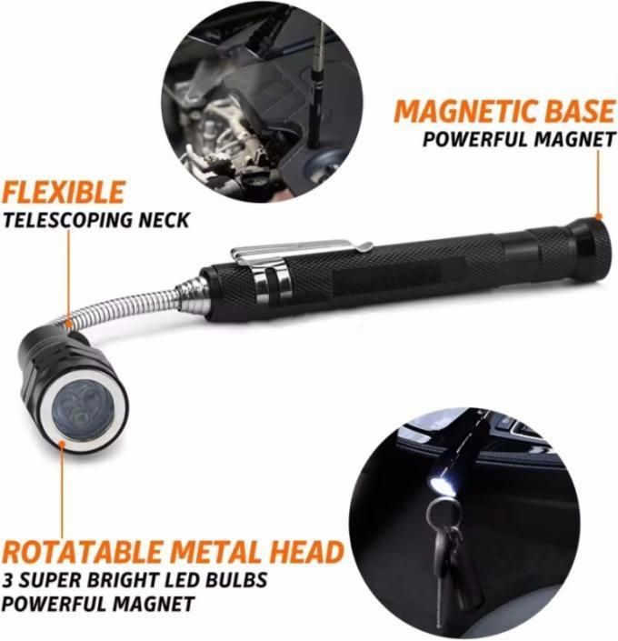 Multicolor Telescoping Magnetic Pickup Tool Set With Swivel Adjustable Inspection Mirror মাল্টি-রঙের টেলিস্কোপিং ম্যাগনেটিক পিকআপ টুল সেট সঙ্গে ঘূর্ণনযোগ্য নিয়মিত পরিদর্শন আয়না
